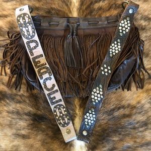 Leather Purse size W- 16”/ 11” 2 straps 20”